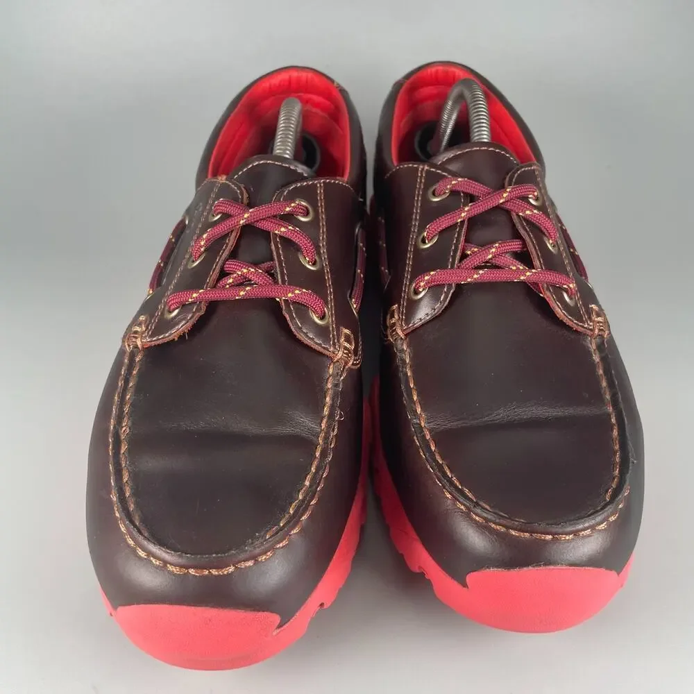 Timberland Men's Size 10.5 Remix 3 Eye Boat Shoes Brown Leather Casual Loafers